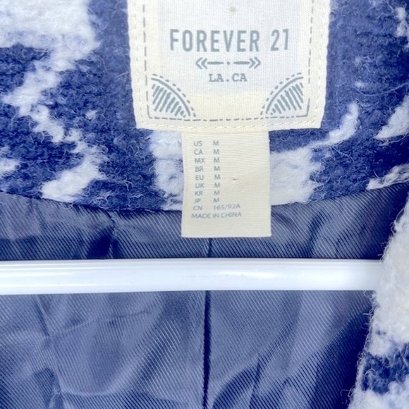 Forever 21 Navy White Wool Blend Blazer - Picture 8 of 8